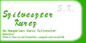 szilveszter kurcz business card